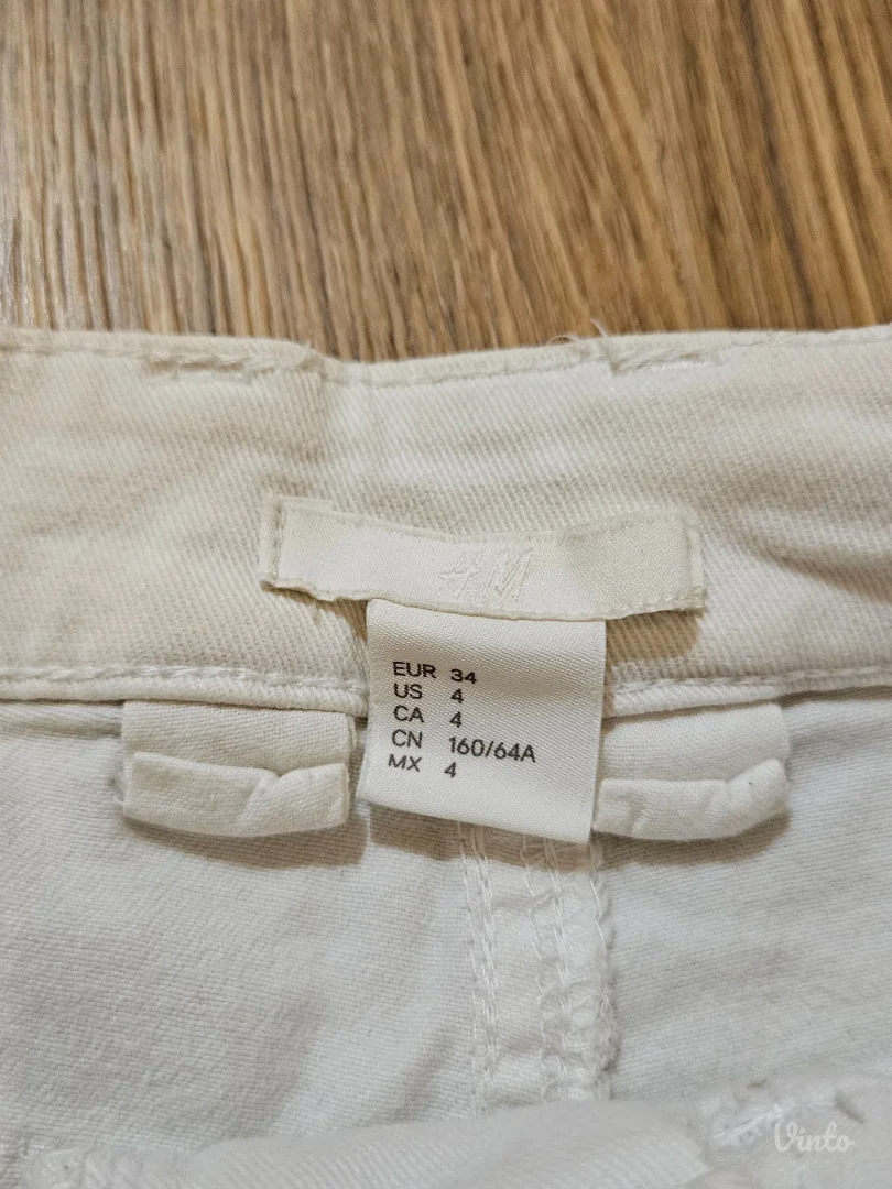 H&M šorts bele boje, visokog struka