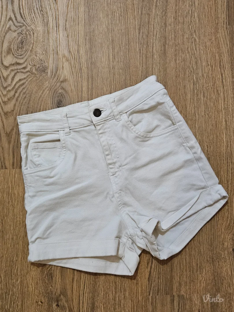 H&M šorts bele boje, visokog struka