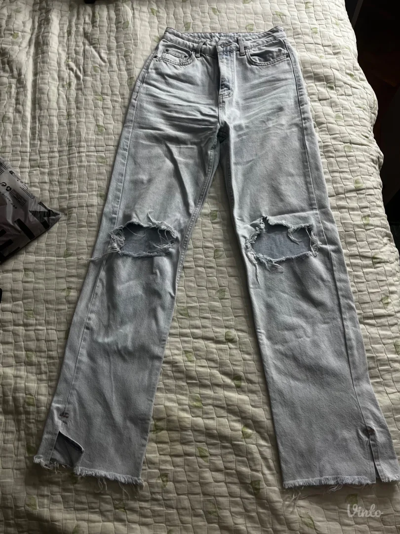 High waisted wide leg farmerice pocepane