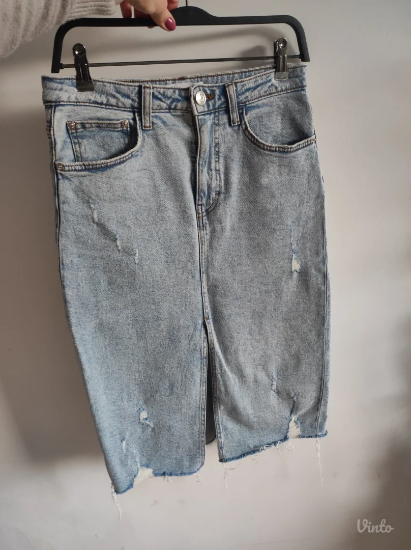 teksas suknja sa slicem napred NOVO S/M