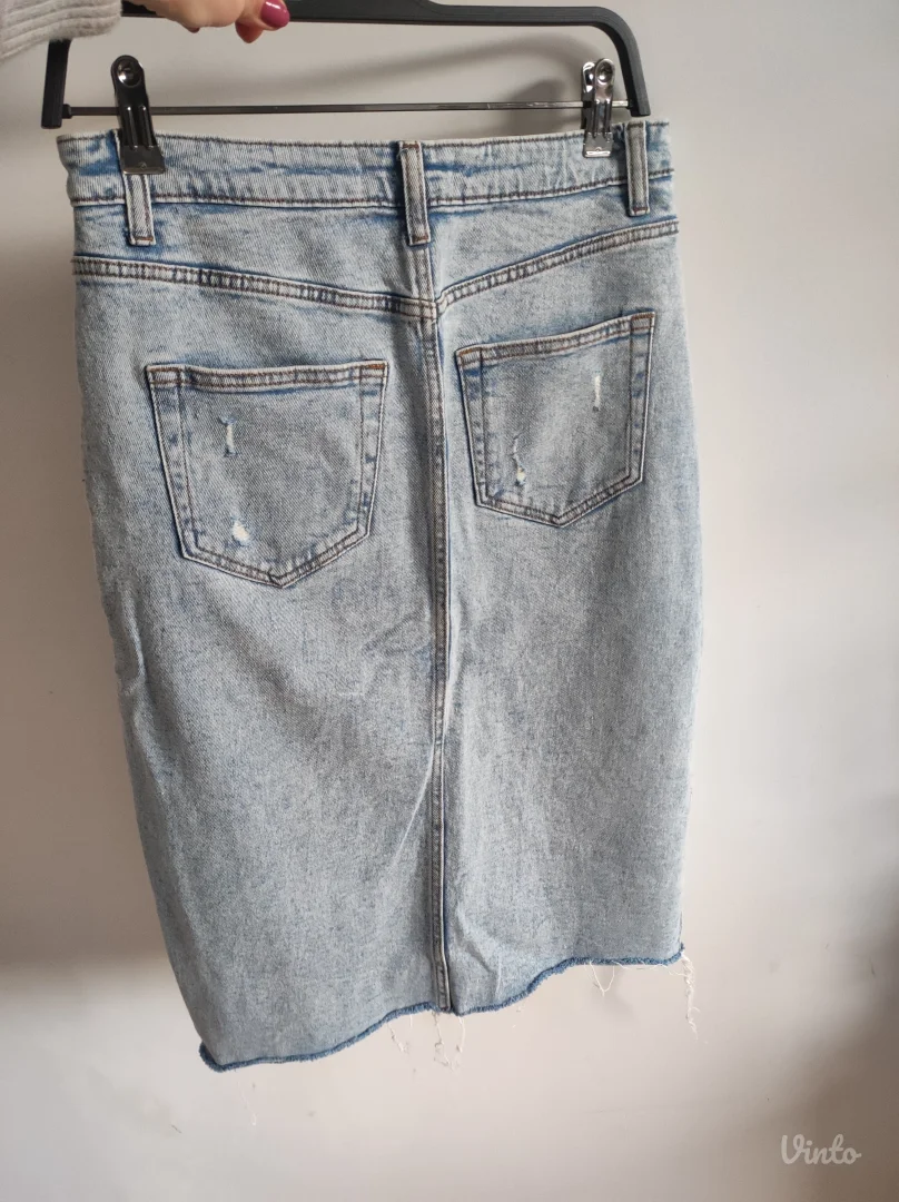 teksas suknja sa slicem napred NOVO S/M