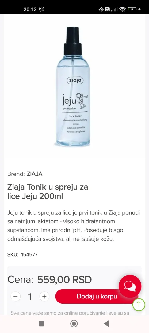 Ziaja toner 200 ml NOVO
