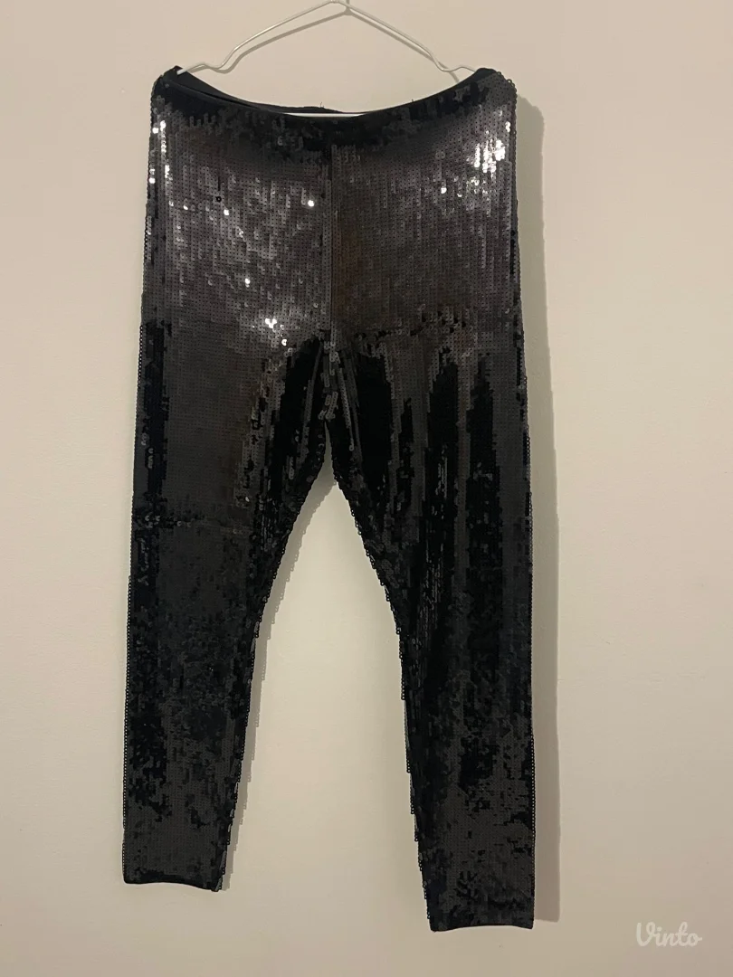 Express šljokičave krljušt crne helanke