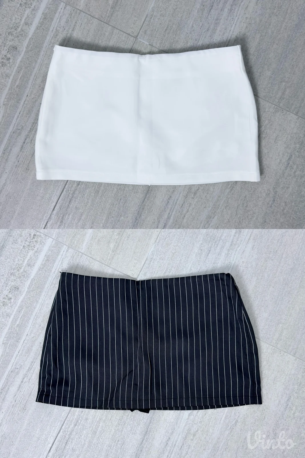 Shein bela i crna prugasta mini suknja (komplet 2 komada)