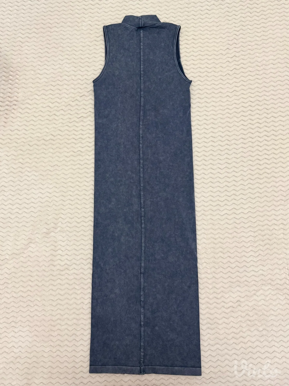 Zara plava maksi haljina sa polo kragnom (denim look)
