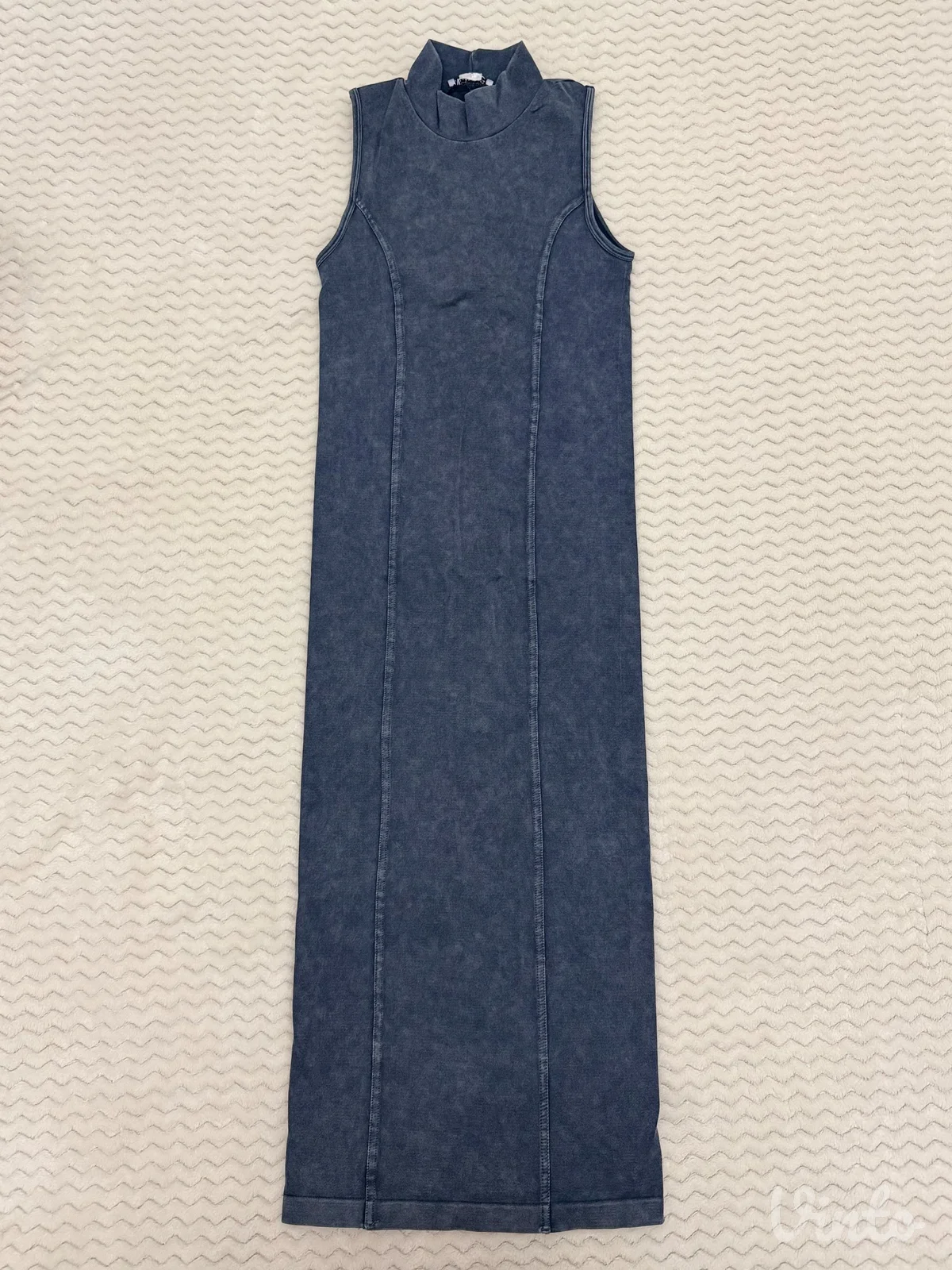 Zara plava maksi haljina sa polo kragnom (denim look)
