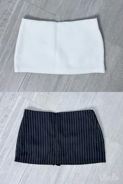 Shein bela i crna prugasta mini suknja (komplet 2 komada)