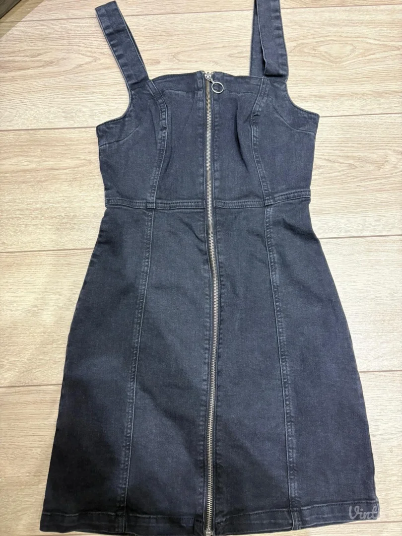 Kratka crna teksas haljinica