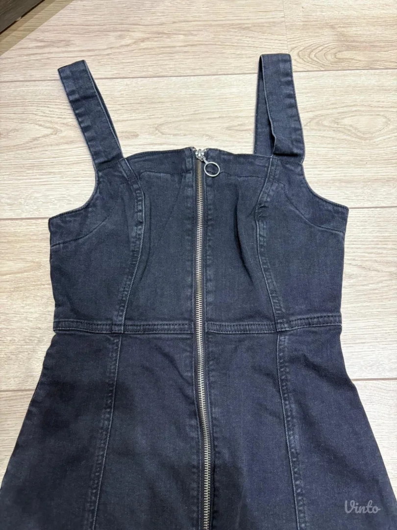 Kratka crna teksas haljinica