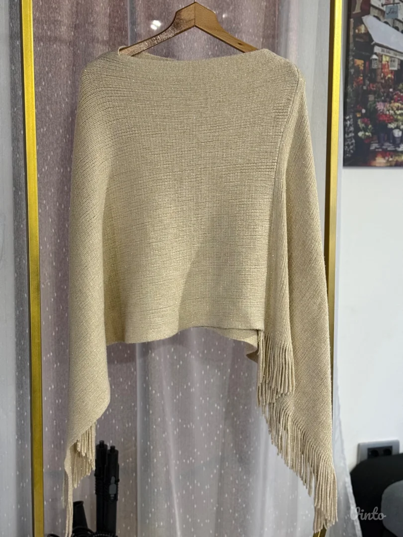 Poncho bež-zlatno