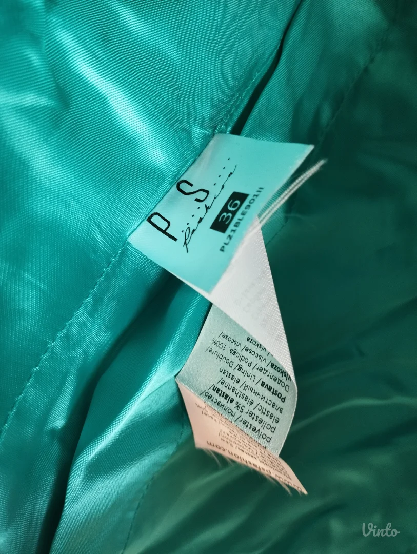 P.S. Fashion Tirkizni Strukirani Blejzer – Kao nov (Veličina 36)