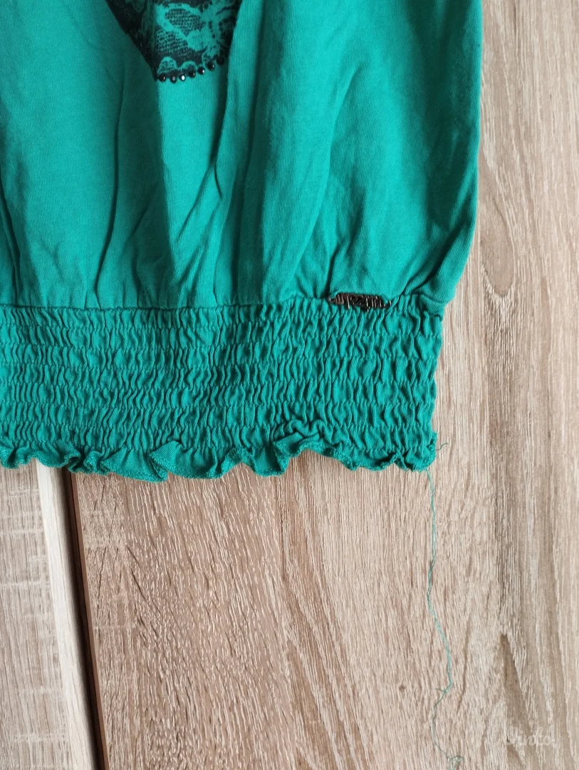 Prelepa zelena majica Miss Two, pamuk, sa baletankama