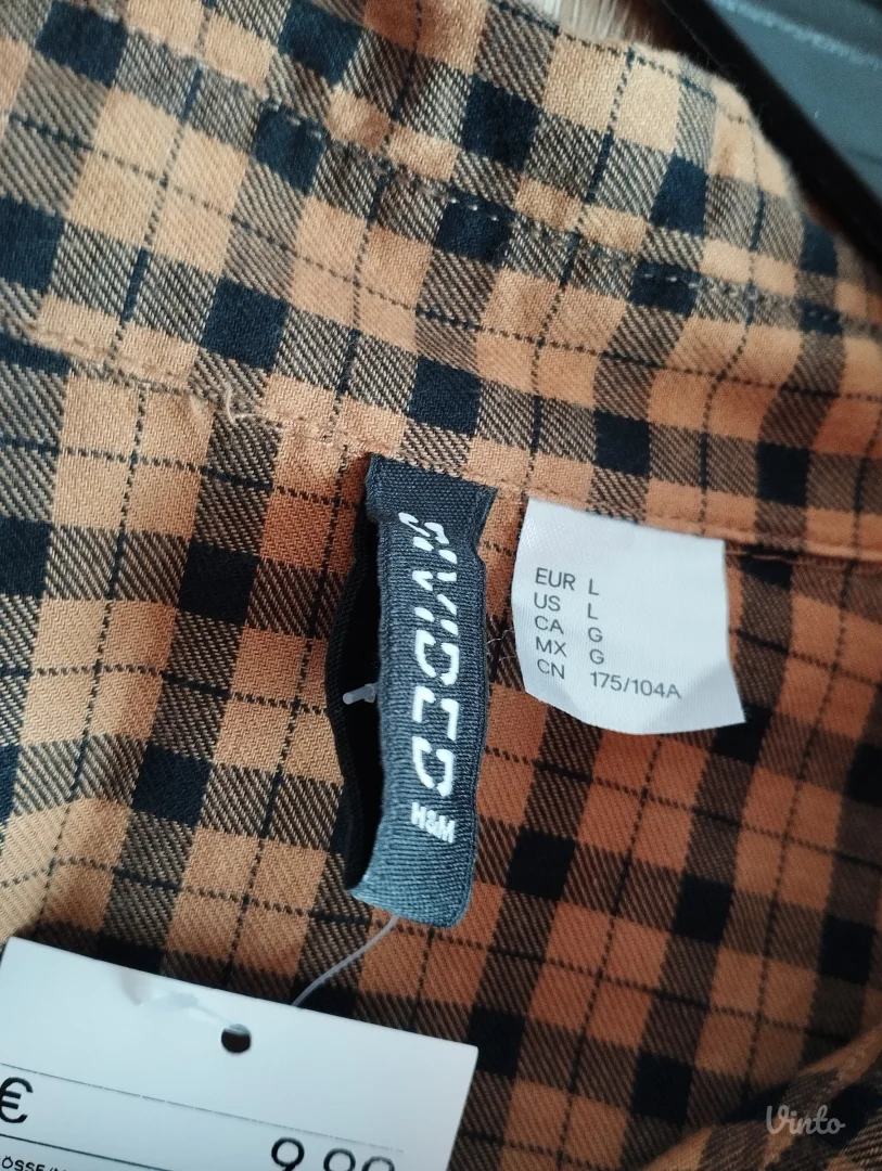 H&M Divided Karirana Kratka Košulja, Nova, Croped