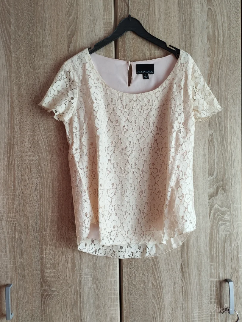 Cynthia Rowley Bluza, Čipkasta, Pudro Roze