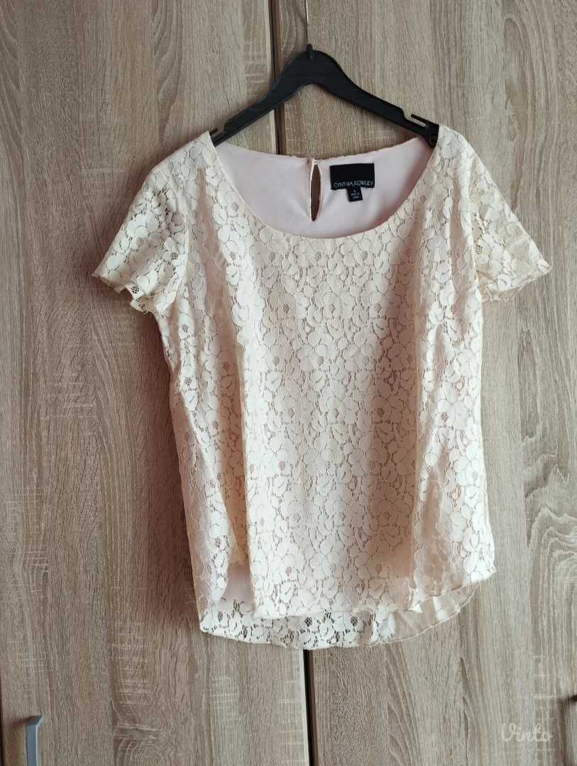 Cynthia Rowley Bluza, Čipkasta, Pudro Roze