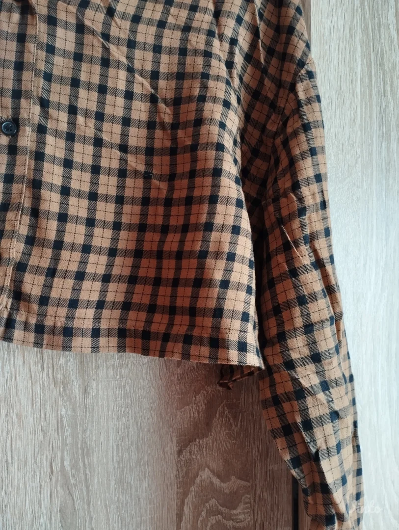 H&M Divided Karirana Kratka Košulja, Nova, Croped