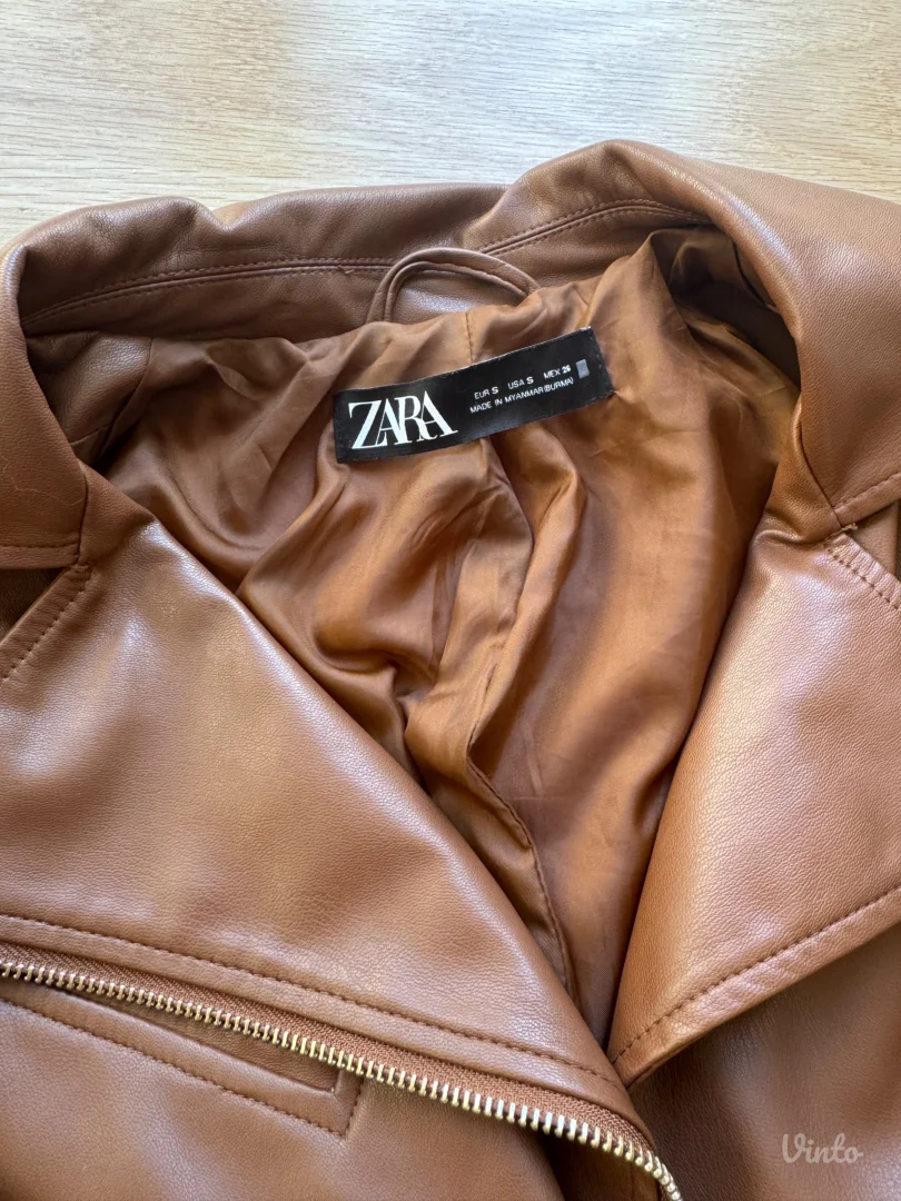 Braon kozna jakna ZARA