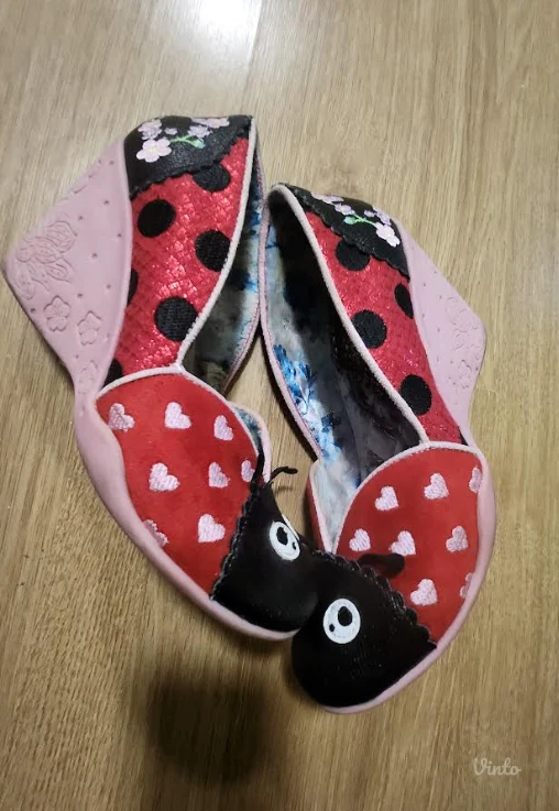 Irregular Choice 'Lady Bee' Red Wedge High Heel Shoes