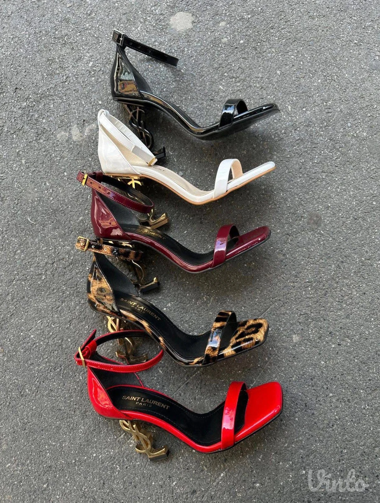 YSL leopard print sandale