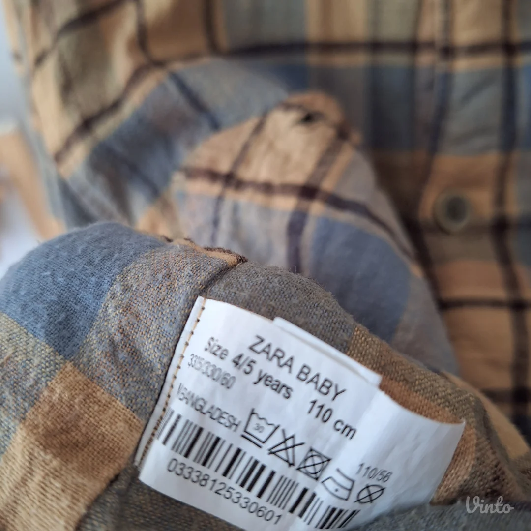 ZARA karirana kosulja-jakna, postavljena, vel.110