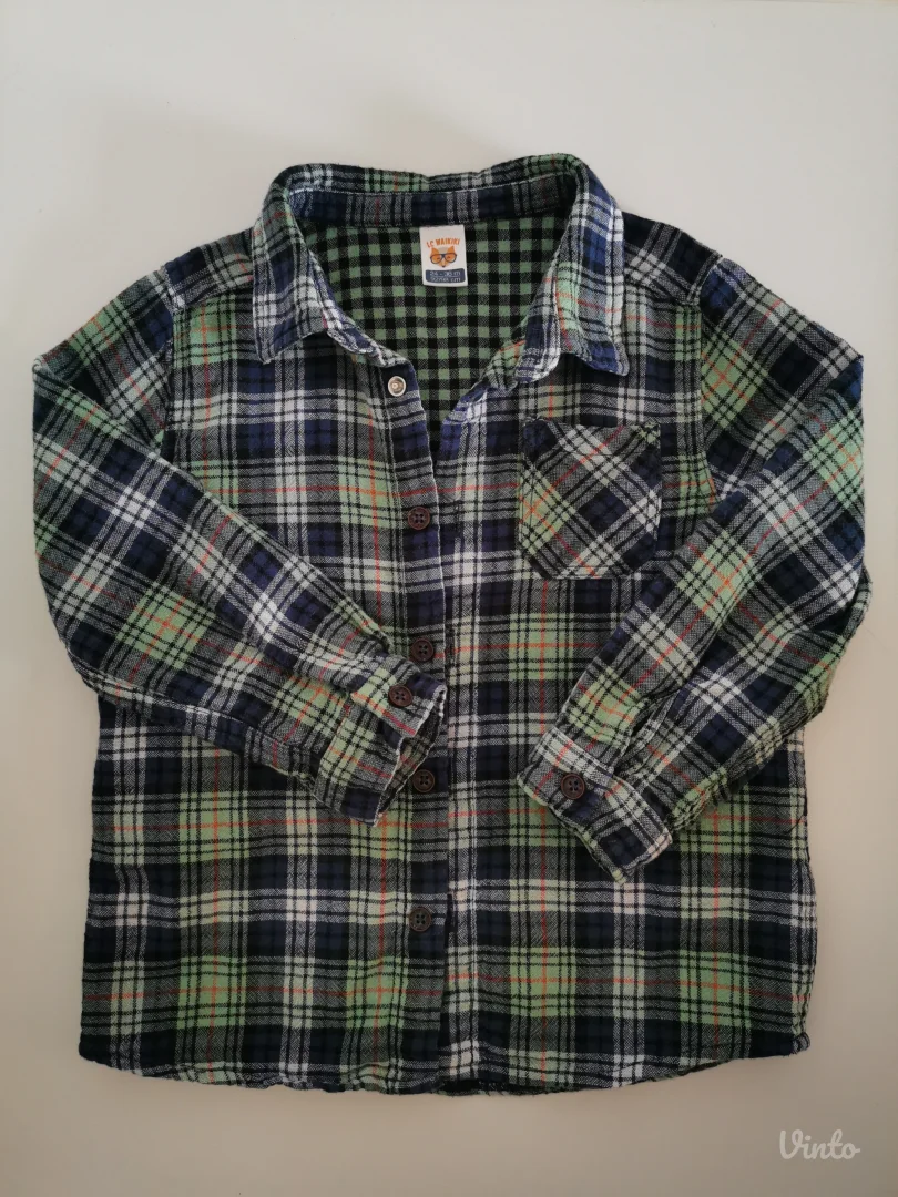 Pamucna karirana kosulja, vel. 92-98