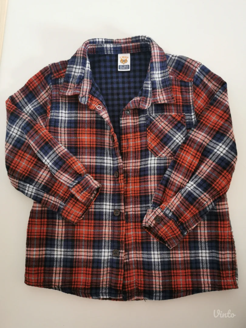 Pamucna karirana kosulja vel. 92-98