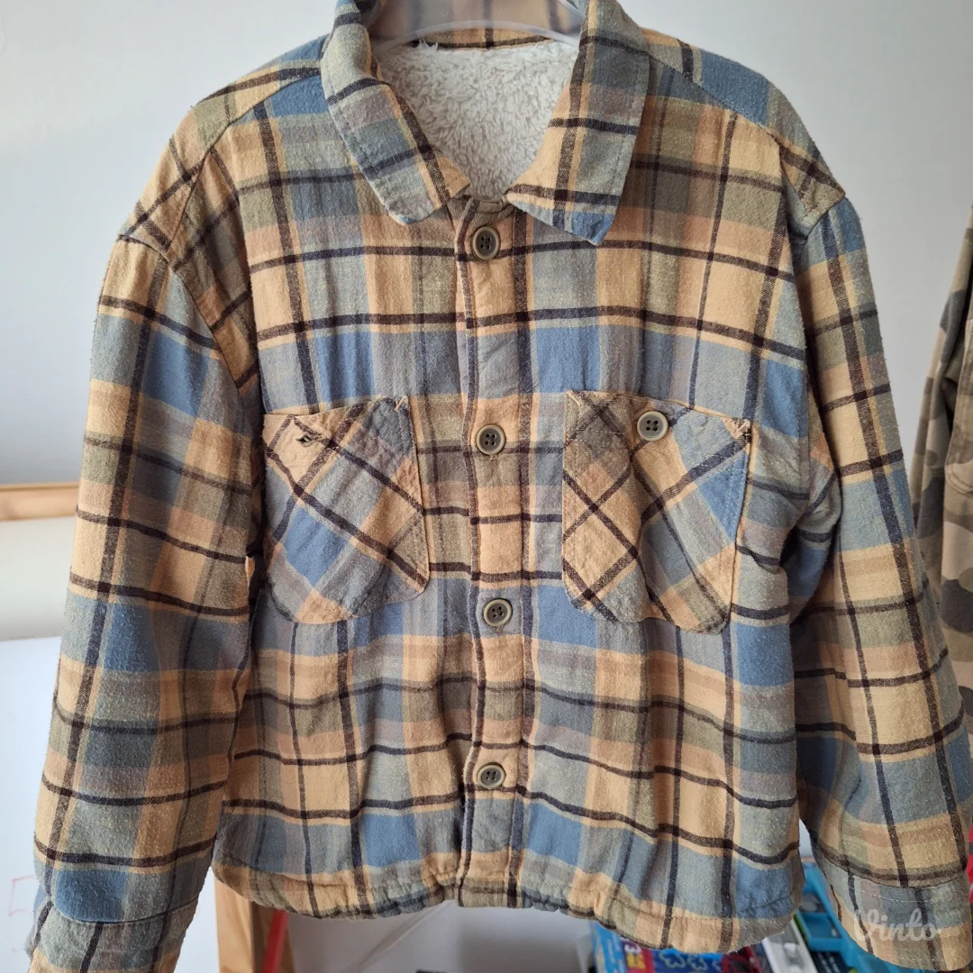 ZARA karirana kosulja-jakna, postavljena, vel.110