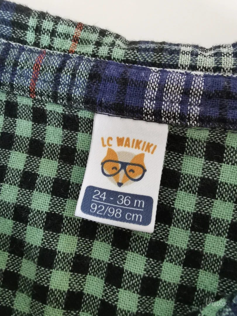 Pamucna karirana kosulja, vel. 92-98