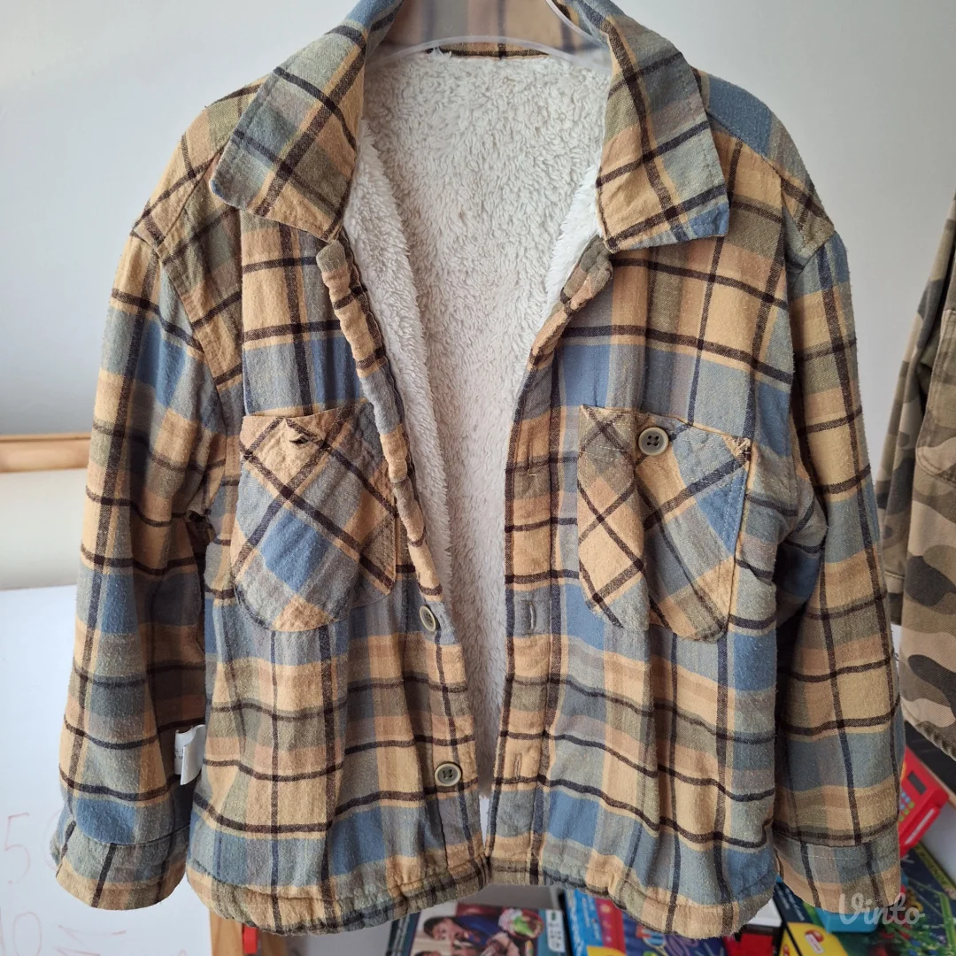 ZARA karirana kosulja-jakna, postavljena, vel.110