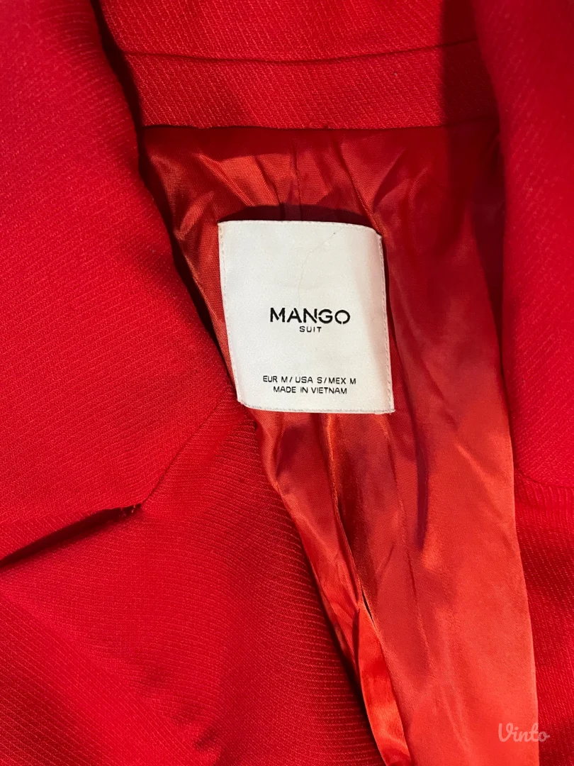 Crveni Mango dvoredni kaput, M