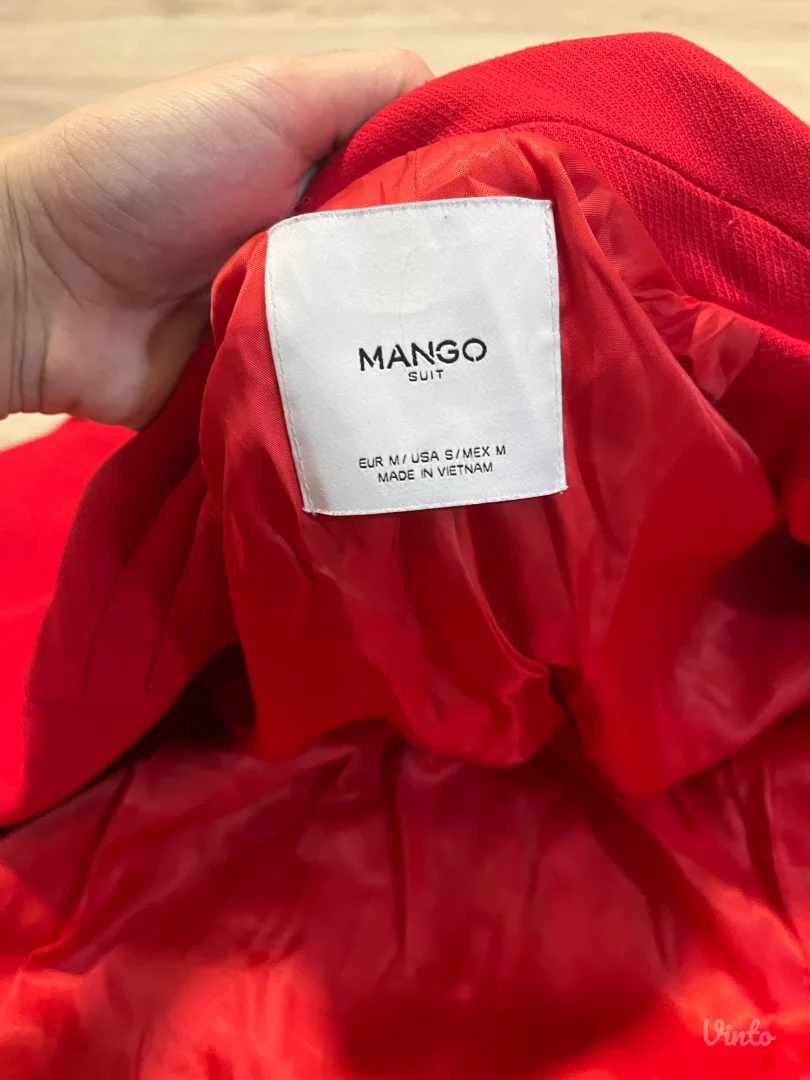 Crveni Mango dvoredni kaput, M