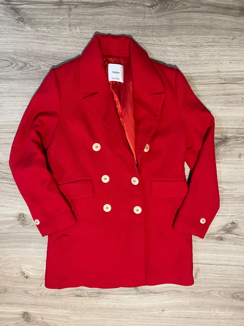 Crveni Mango dvoredni kaput, M