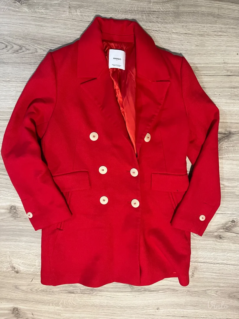 Crveni Mango dvoredni kaput, M