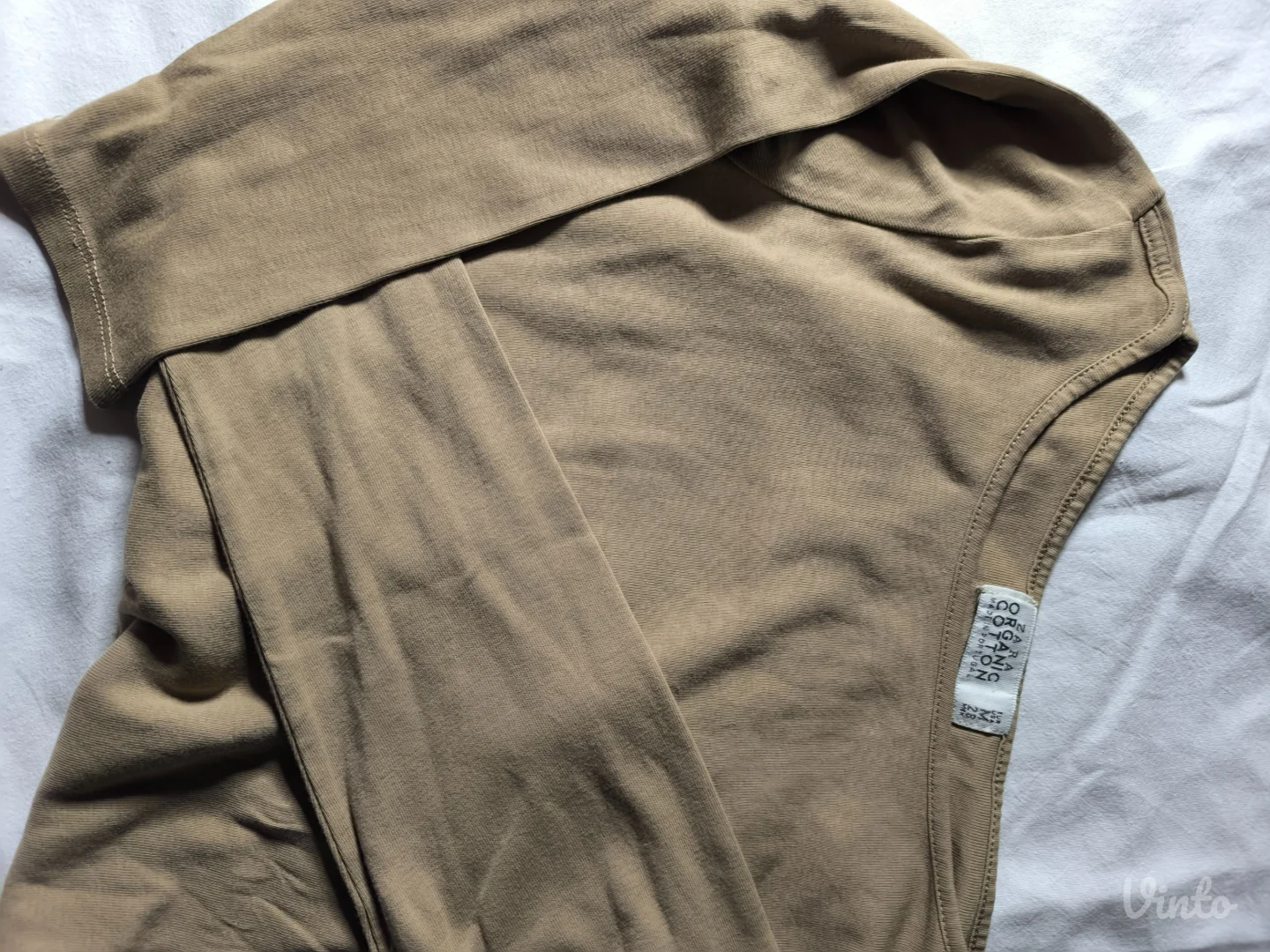 Zara bež pamučna majica 3/4 rukavi