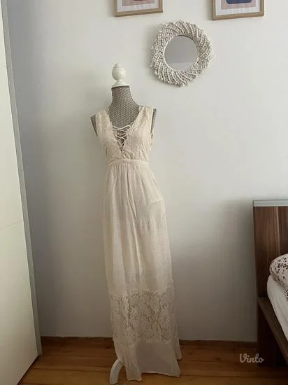 NOVO duga maksi haljina sa ČIPKOM S vel