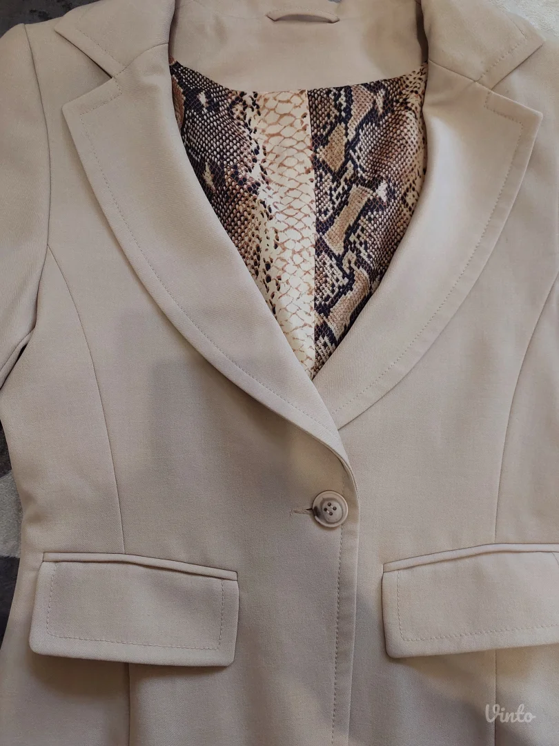 Bež sako zmija print M