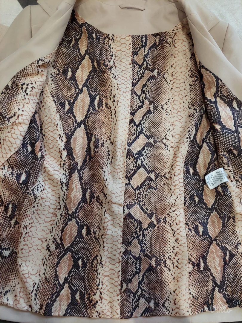 Bež sako zmija print M