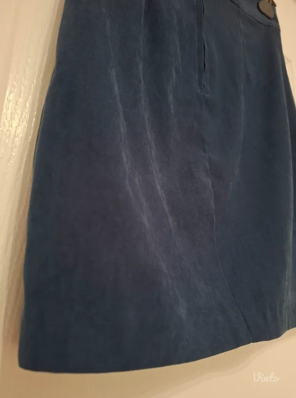 Tamnoplava velur suknja