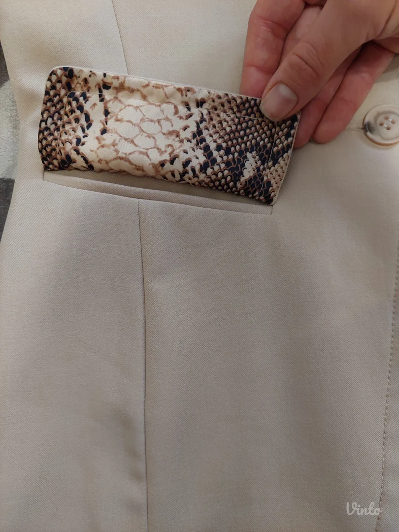 Bež sako zmija print M