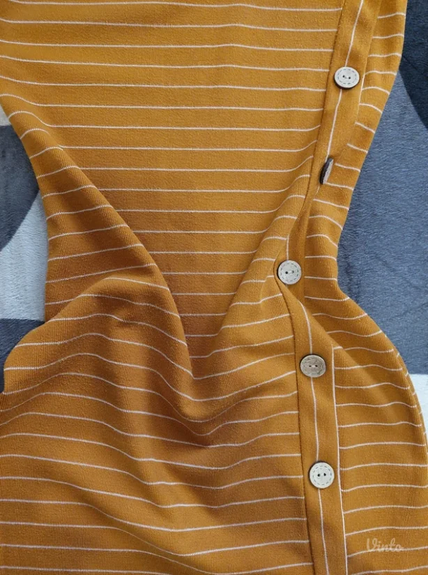 Letnja senf žuta midi haljina