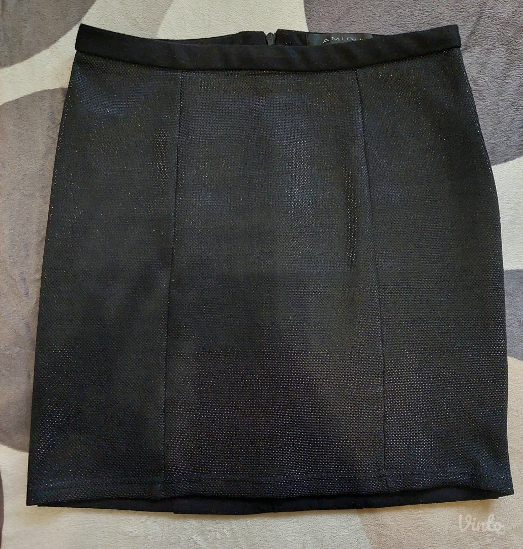 Amisu crna svetlucava mini suknja S