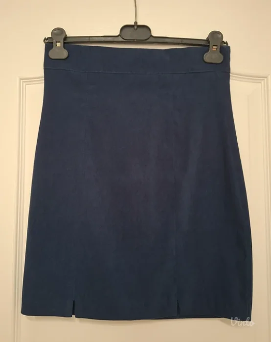 Tamnoplava velur suknja