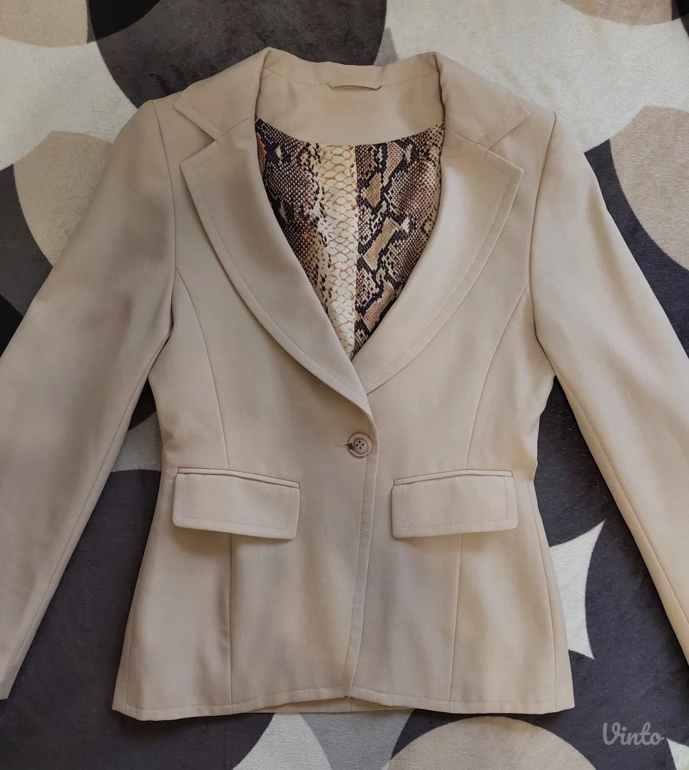 Bež sako zmija print M