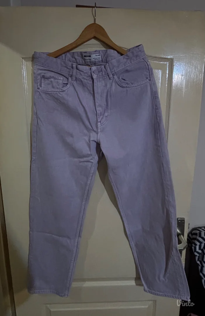 bershka lila farmerke wide leg