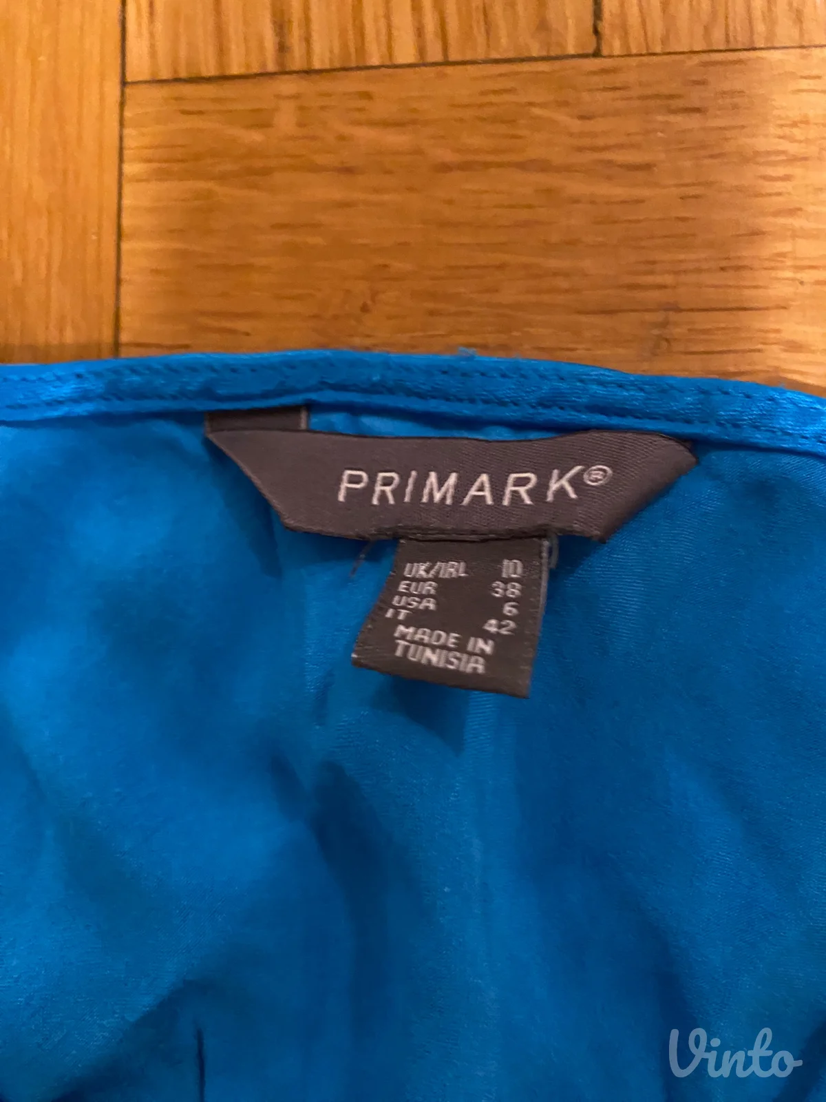 PRIMARK plava saten slip haljina na bretele