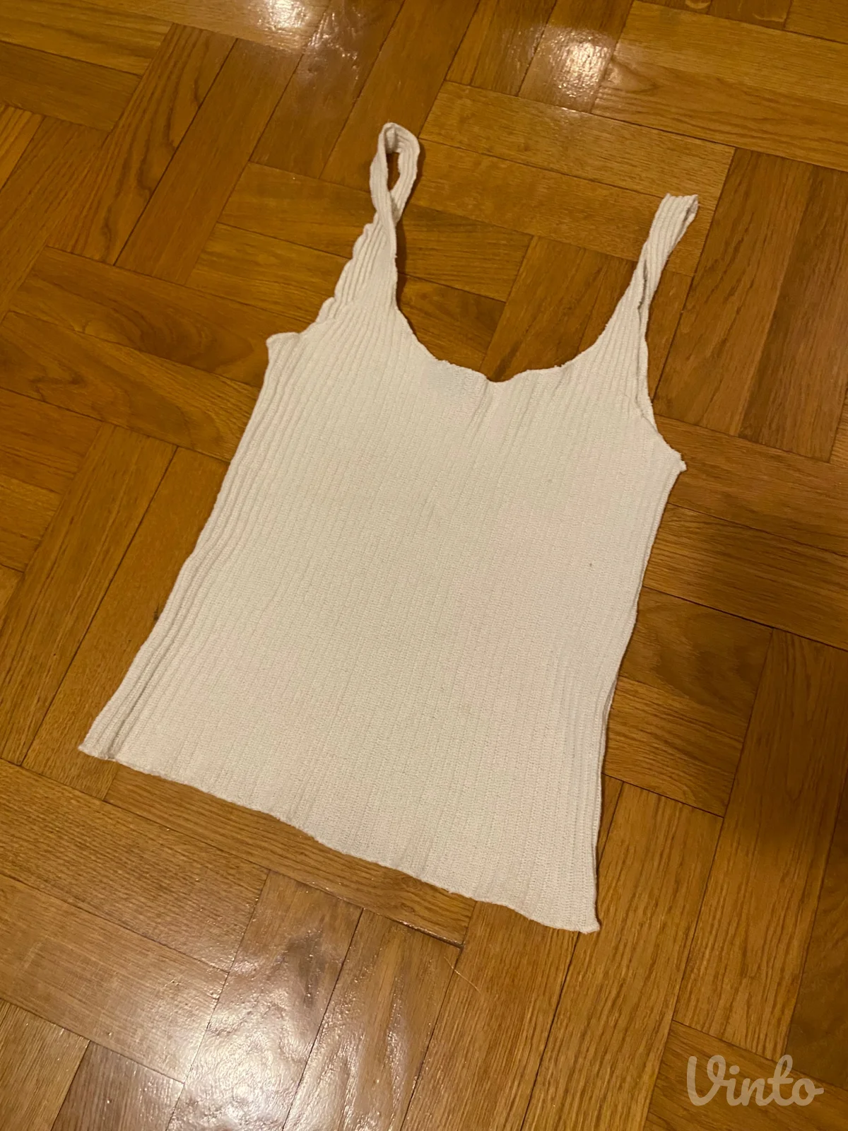 Zara rebrasti pleteni top / majica na bretele