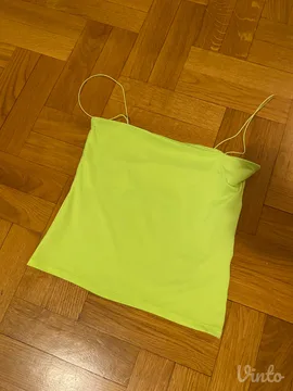 Amisu neon žuto zeleni top na bretele