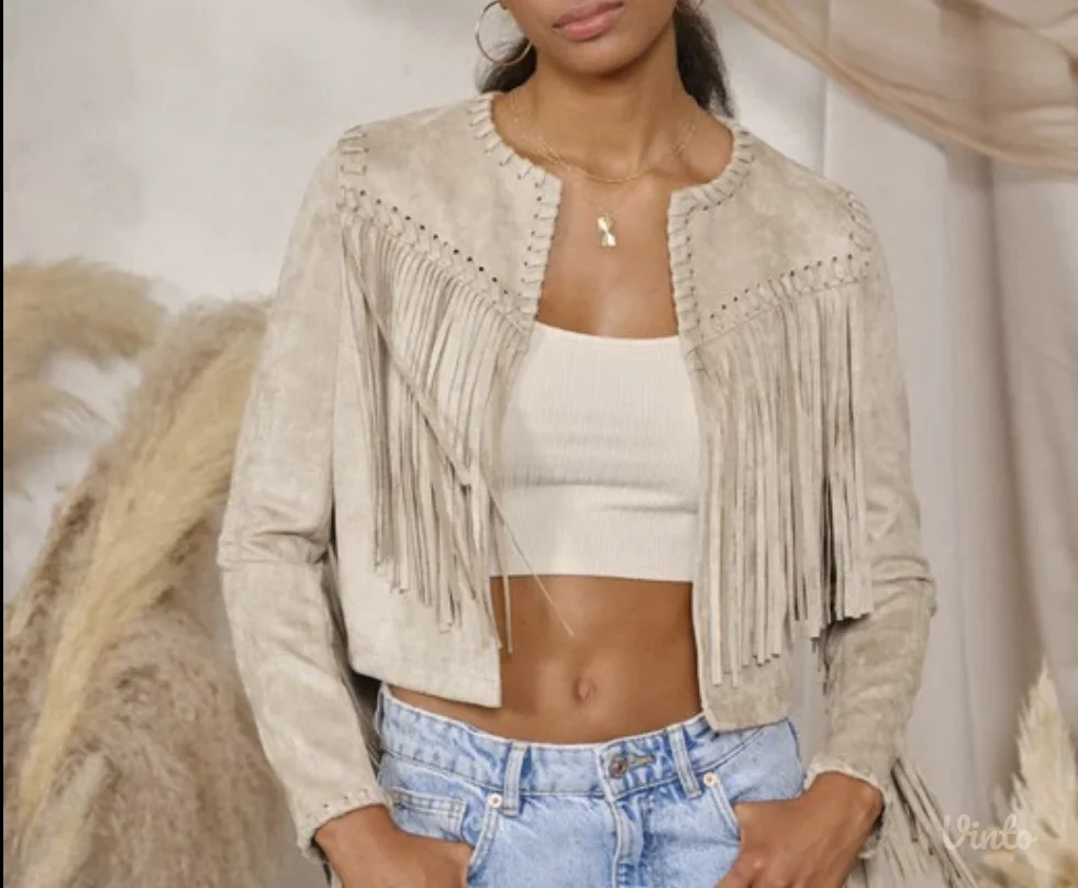 Zara jakna sa resama brusena koza