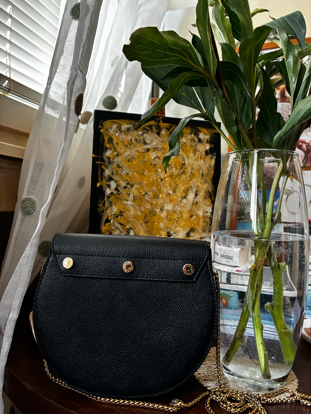 Original Furla crna kožna torba