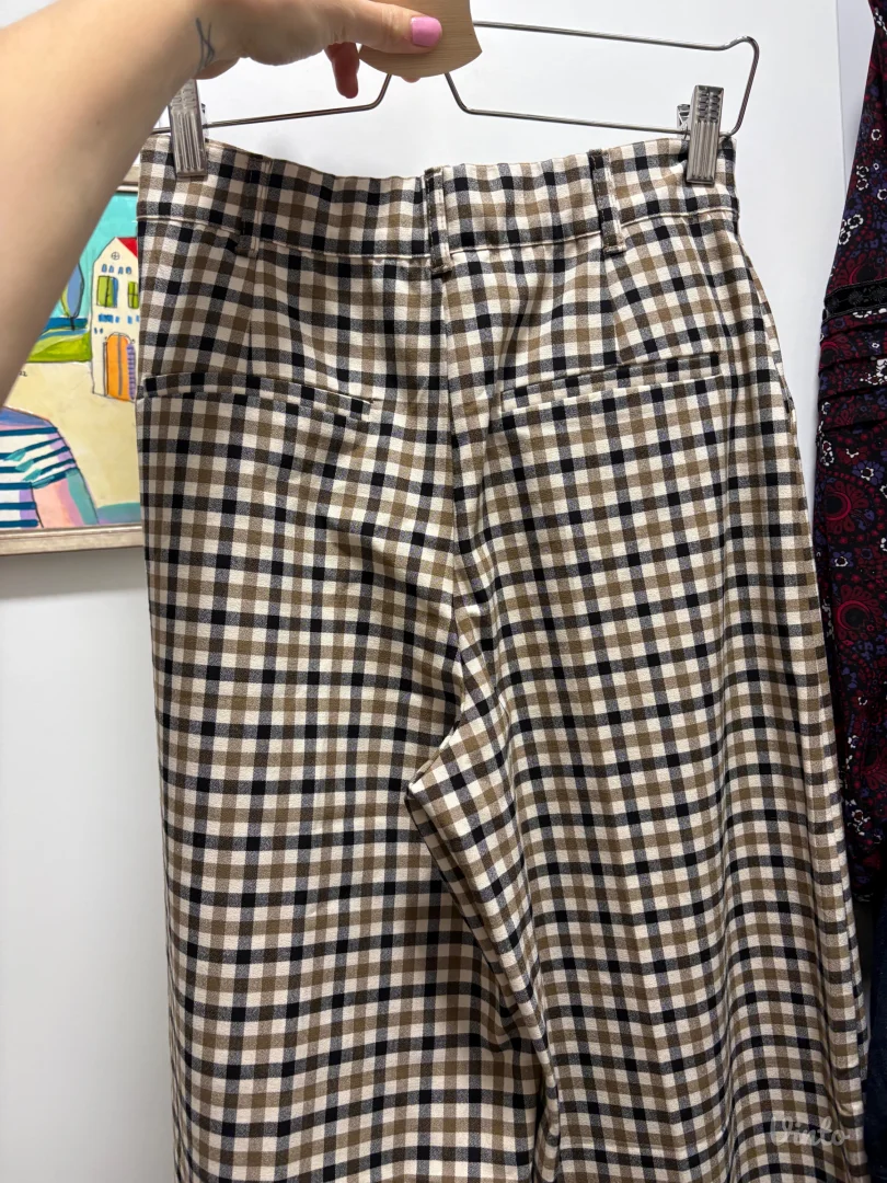 ZARA karirane palazzo pantalone